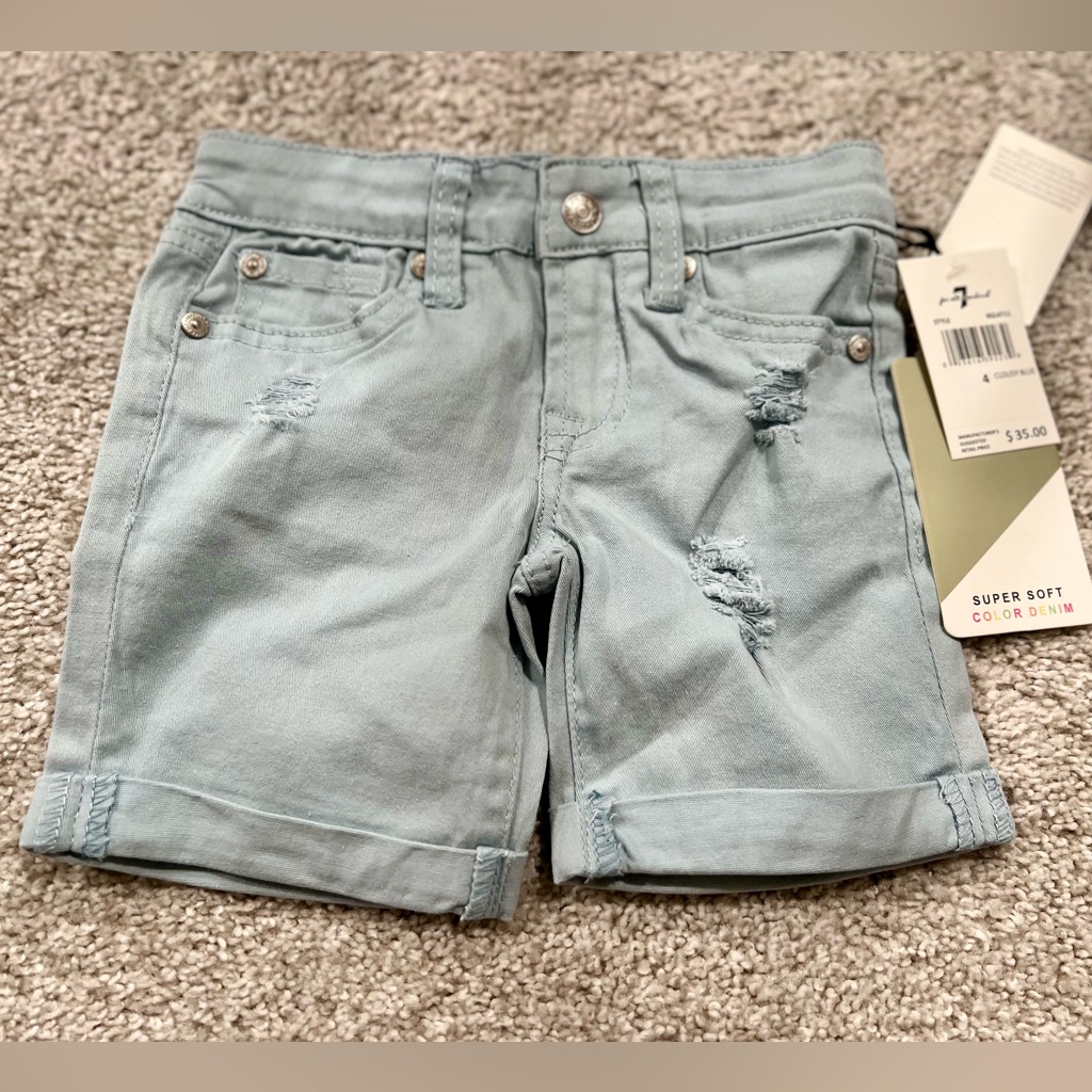Brand New Toddler Girls 7 For All Mankind Jean Shorts